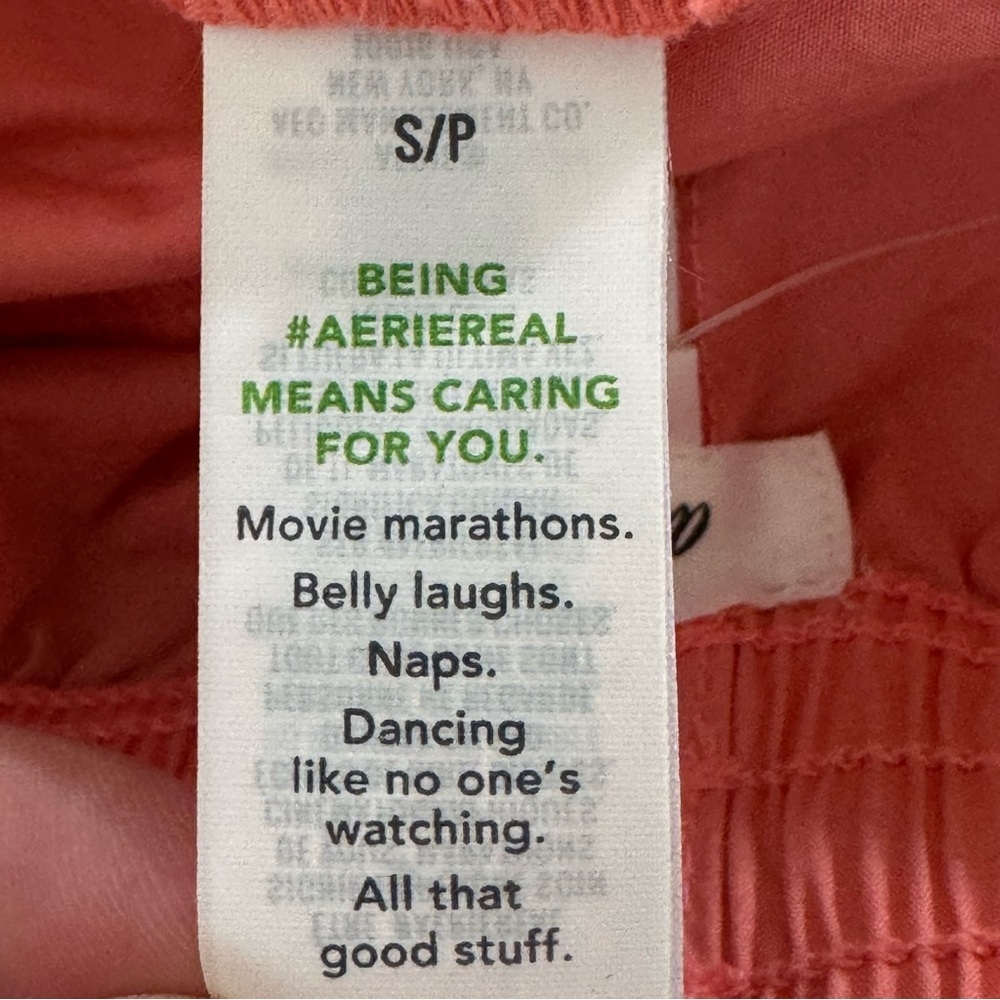 NWT Aerie High Waisted Go-For-It Baggy Cargo Pant Spicy Coral Pink Womens Small - Picture 10 of 14
